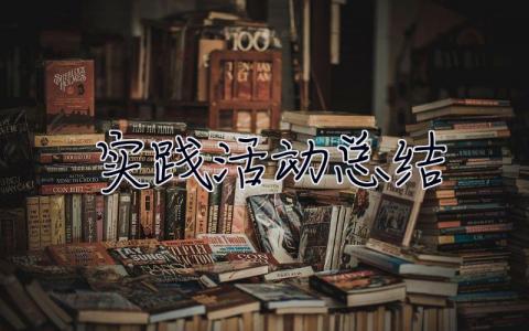 实践活动总结 实践活动总结500字