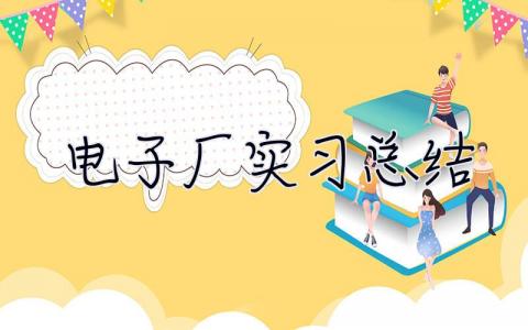 电子厂实习总结 实习总结3000字