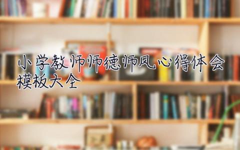 小学教师师德师风心得体会模板大全