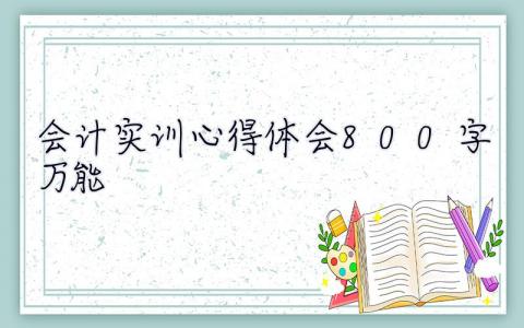 会计实训心得体会800字万能  会计实训心得体会800字