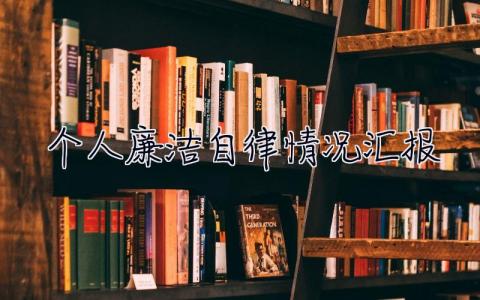 2023个人廉洁自律情况汇报 个人廉洁自律情况汇报