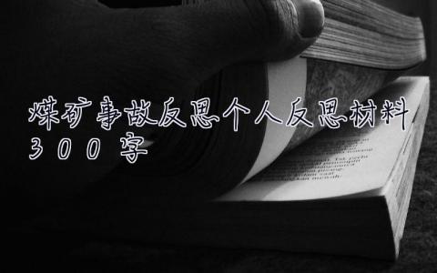 煤矿事故反思个人反思材料300字  煤矿事故反思个人反思材料