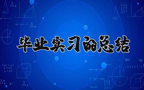 毕业实习的总结 毕业实习总结3000字（优选9篇）