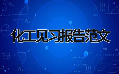 化工见习报告范文 化工见习报告范文 (18篇）