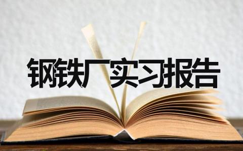 钢铁厂实习报告 去钢铁厂参观的实训报告 (17篇）