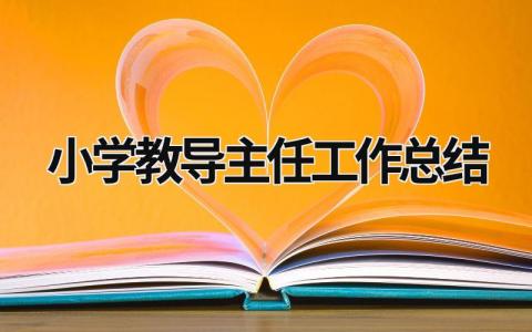 小学教导主任工作总结 小学教导主任工作总结范文 (20篇）