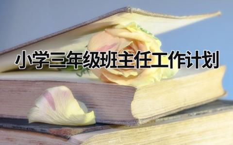 小学三年级班主任工作计划  (15篇）