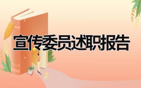 宣传委员述职报告 组织宣传委员述职报告 (10篇）