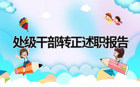 处级干部转正述职报告 处级干部转正述职报告 (15篇）