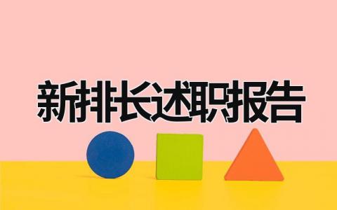 新排长述职报告 新排长述职报告3000字 (21篇）